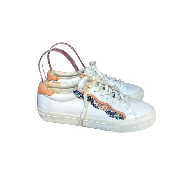 Madewell Low-Top Sneakers in Snake Embossed Leather Size 7 - Picture 1 of 8